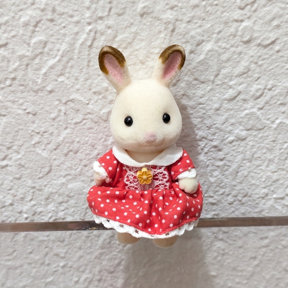 Calico Critters Hopscotch Rabbit Girl Red Polkadot Dress EPOCH - Picture 1 of 13